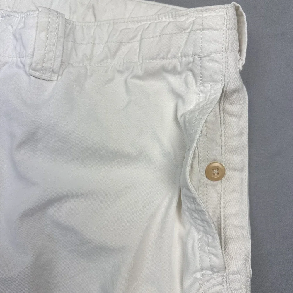 Vintage Polo Ralph Lauren Men Chino Shorts‎ 40 Waist White Distressed Coastal